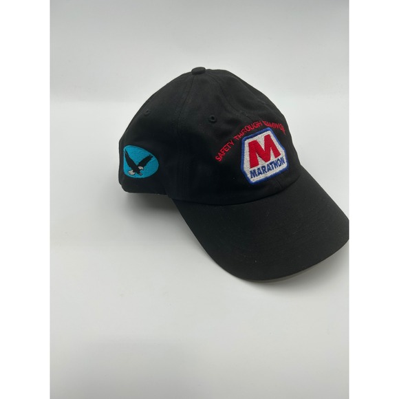 Marathon Oil Safety Through Teamwork Richardson Black Adjustable Baseball Hat